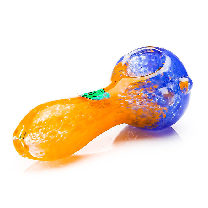 DUAL-TONE GLASS SPOON PIPE WITH MARBLE FEET