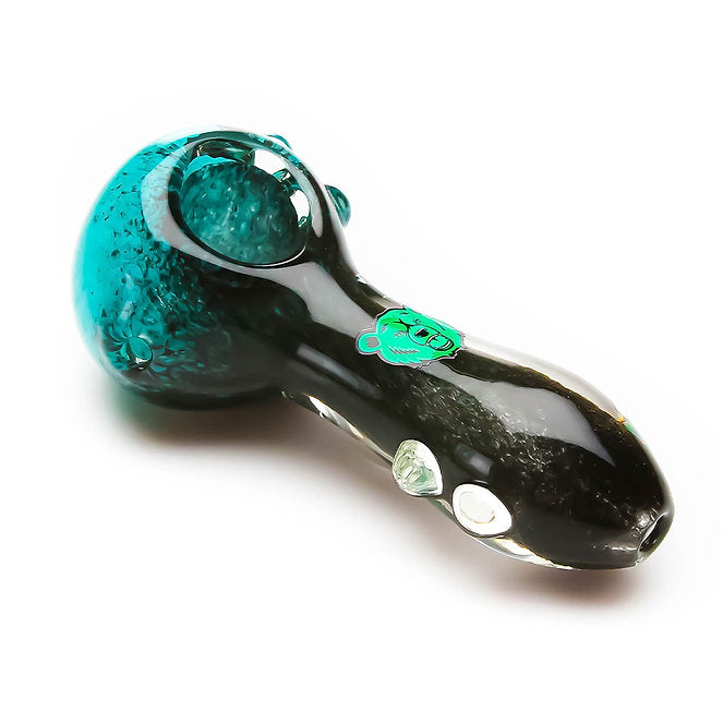 DUAL-TONE GLASS SPOON PIPE WITH MARBLE FEET