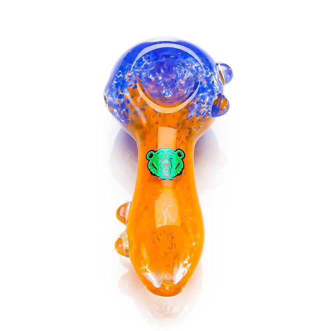 DUAL-TONE GLASS SPOON PIPE WITH MARBLE FEET