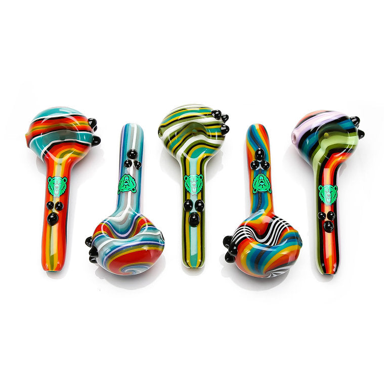 Tri Dot Wag Spoon Dry Hand Pipes | CALIFORNIA WAREHOUSE