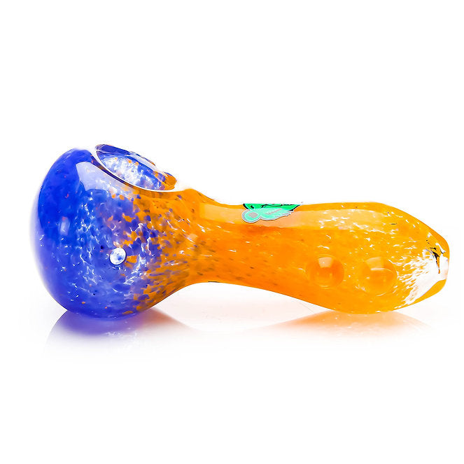 DUAL-TONE GLASS SPOON PIPE WITH MARBLE FEET