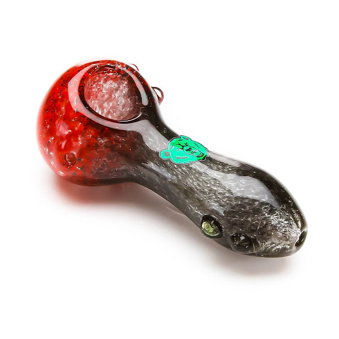 DUAL-TONE GLASS SPOON PIPE WITH MARBLE FEET