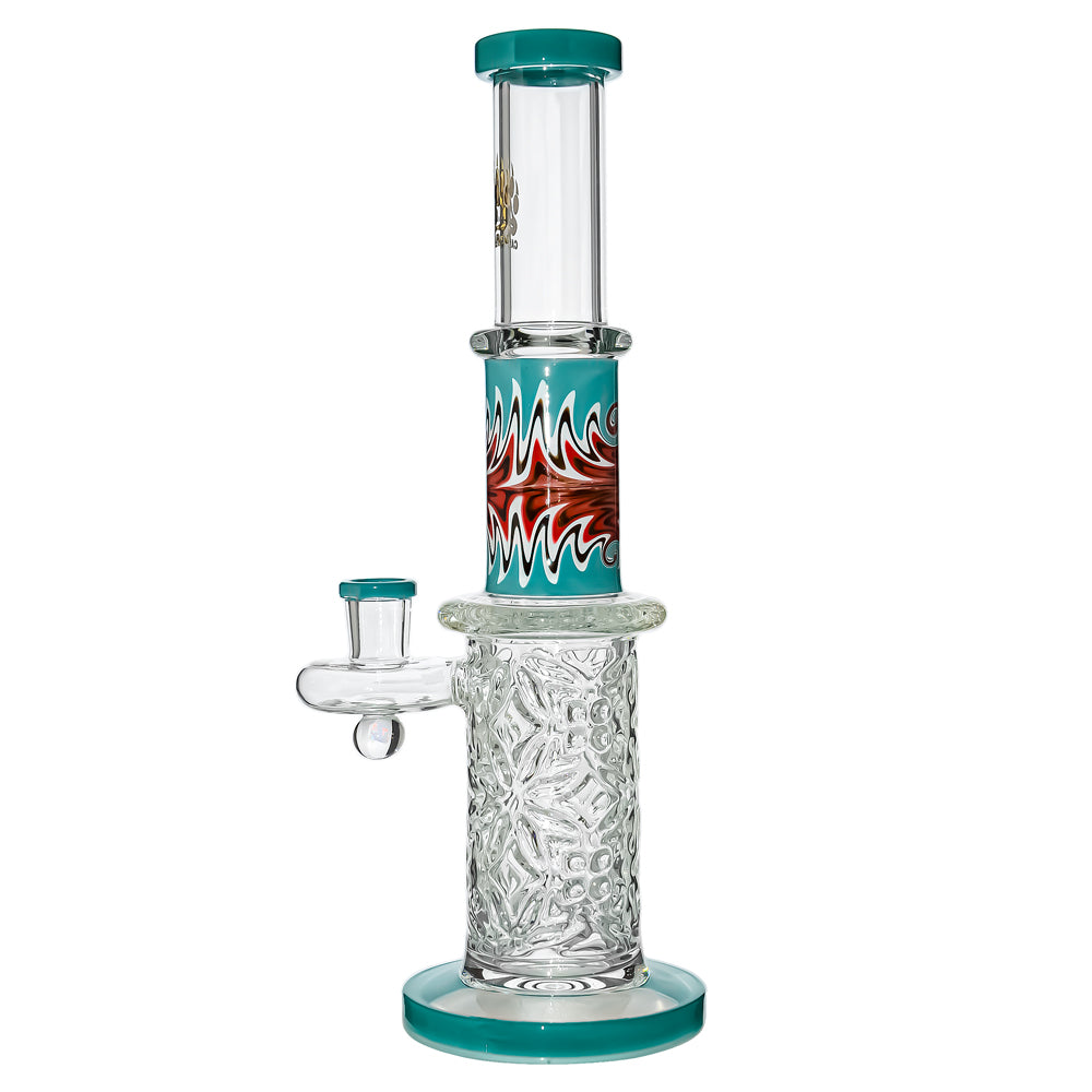 Wigwag Wall Perc Glass Bong Glass Water Pipe with Encased Opal in Stock