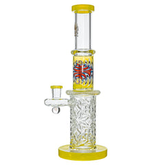 Wigwag Wall Perc Glass Bong Glass Water Pipe with Encased Opal in Stock