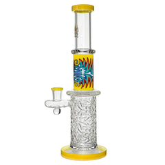 Wigwag Wall Perc Glass Bong Glass Water Pipe with Encased Opal in Stock