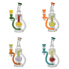 (SOLD BY CARTON) CALIBEAR US color Slitted Perc dab rig recycler with encased opal