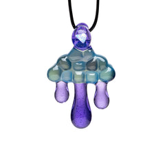 CLOUD INSPIRED GLASS PENDANT NECKLACE - OPAL EMBEDDED.