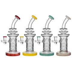New US Colored Thick Glass Dab Rigs with WALL perc and encased opal