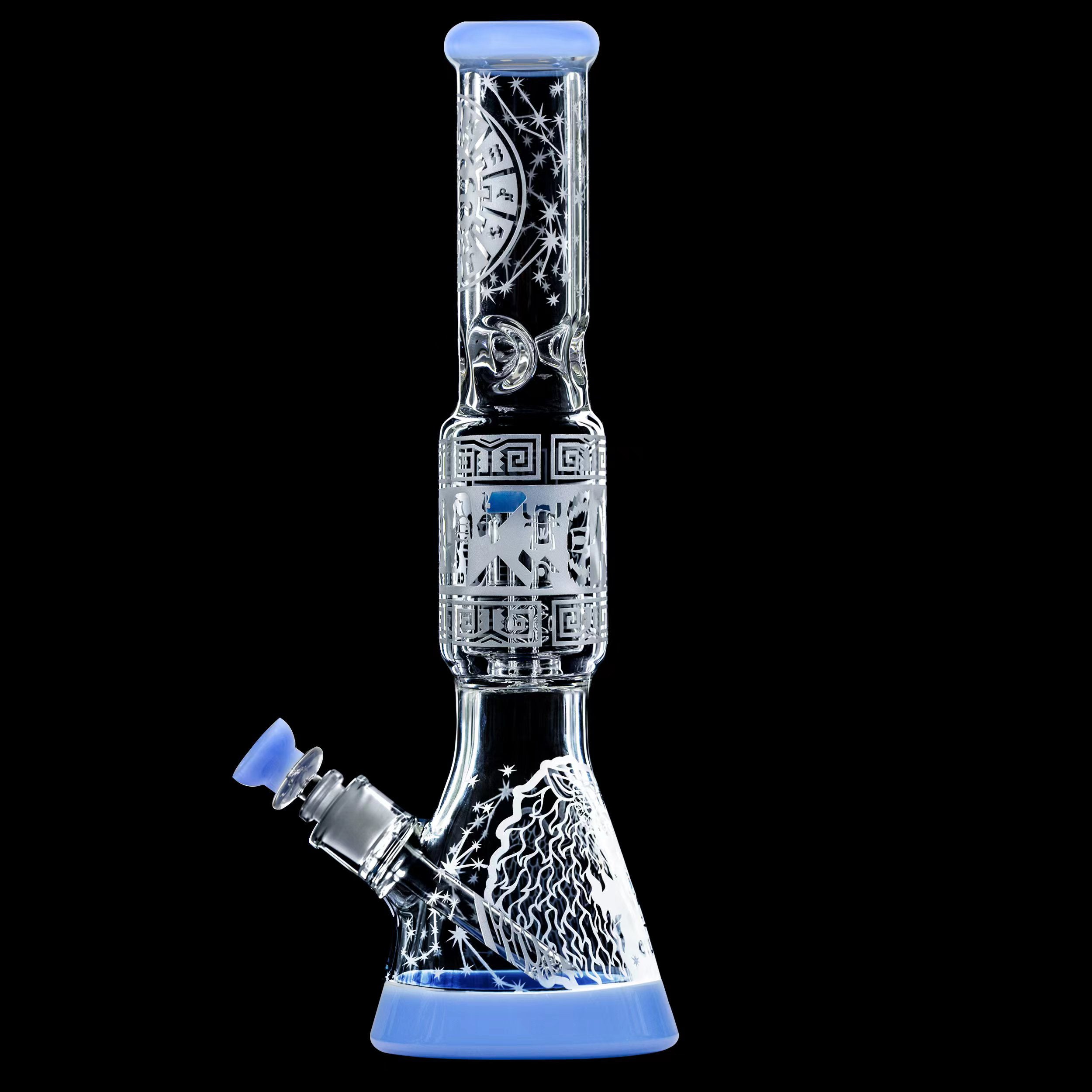 Calibear Sandblasted Glass Beaker Smoking Bong set with Gift Box