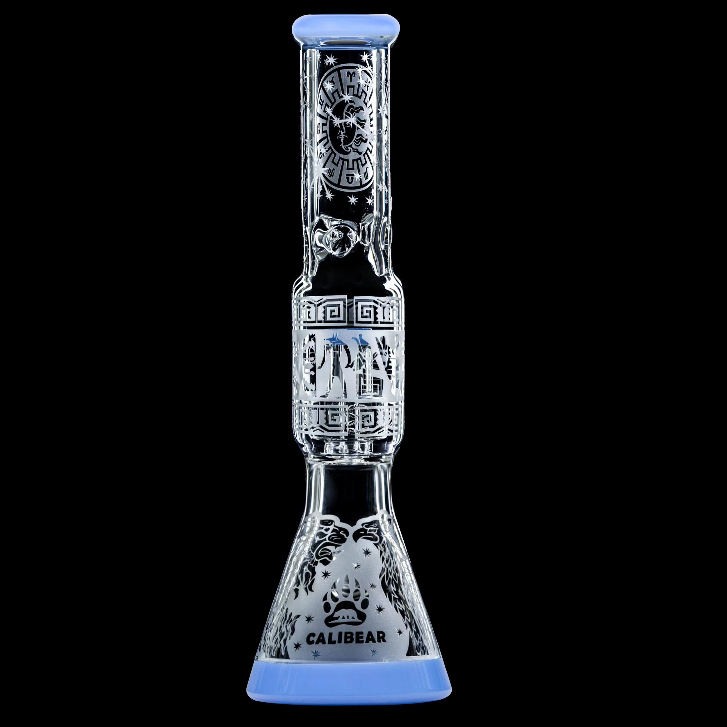 Calibear Sandblasted Glass Beaker Smoking Bong set with Gift Box