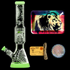Calibear Sandblasted Glass Beaker Smoking Bong set with Gift Box