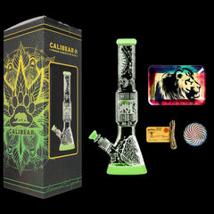 Calibear Sandblasted Glass Beaker Smoking Bong set with Gift Box