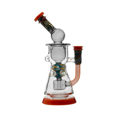 Color Accented Recycler Dab Rig with Rainbow Wigwag Glass & Bent Neck Design