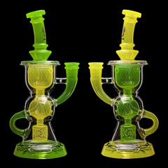 Calibear Dual-Tone Recycler Glass Dab Rig with Advanced Perc