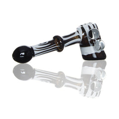 Black & White Hammer Style Glass Bubbler with Marble Accents