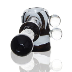 Black & White Hammer Style Glass Bubbler with Marble Accents