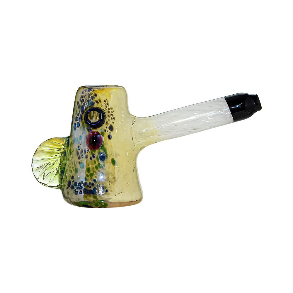 Handcrafted Textured Glass Hammer Pipe – Fumed Color Shift Design