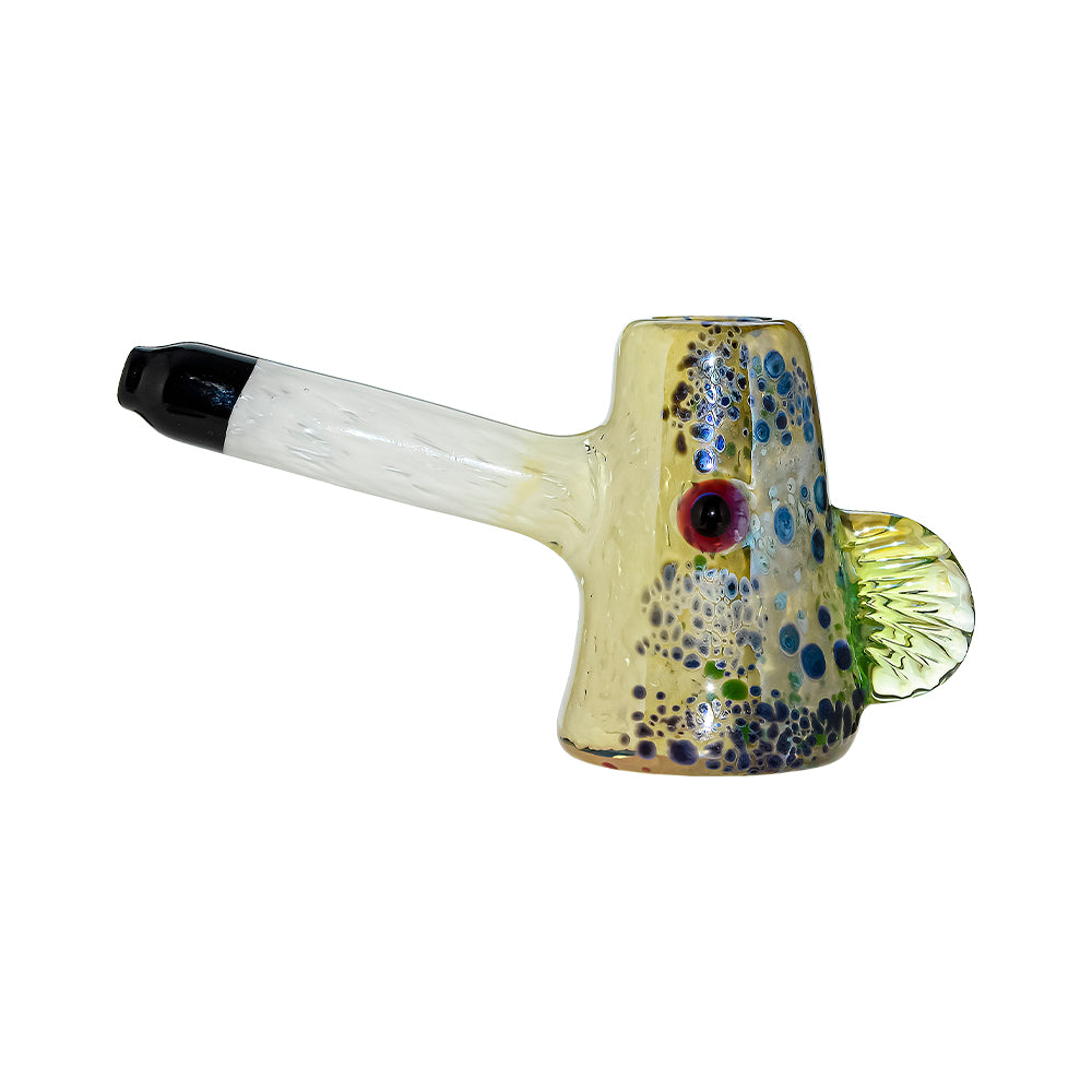 Handcrafted Textured Glass Hammer Pipe – Fumed Color Shift Design