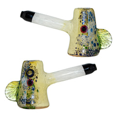 Handcrafted Textured Glass Hammer Pipe – Fumed Color Shift Design
