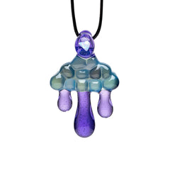 CLOUD INSPIRED GLASS PENDANT NECKLACE - OPAL EMBEDDED.