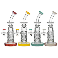 New Designs of thick glass dab rig with wall perc and encased opal