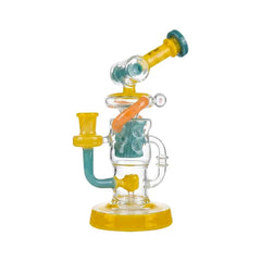 New Design US Color Glass Dab Rigs Recycler with Gilded Perc