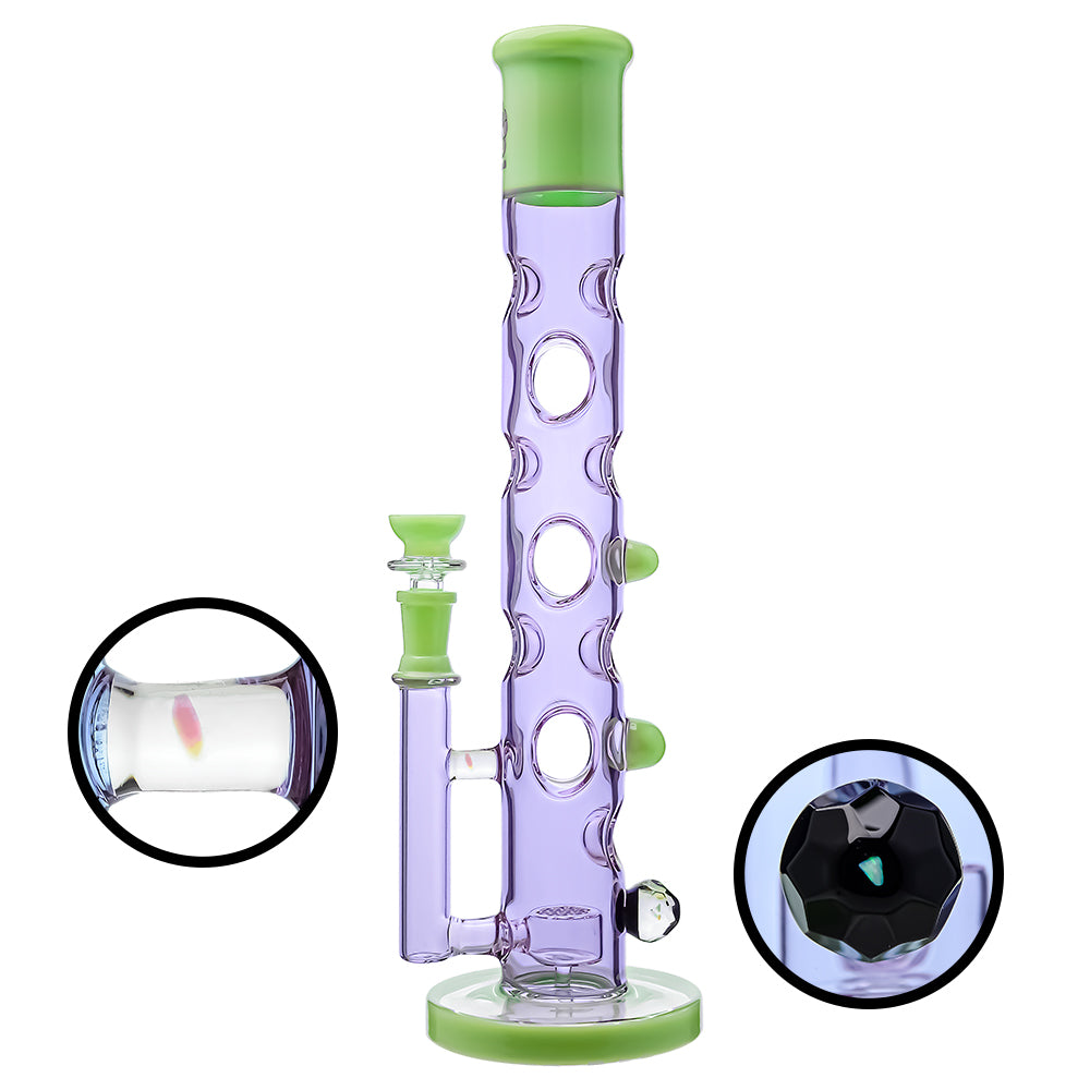 Calibear 14inch glass water pipe with FOL perc and facet opal