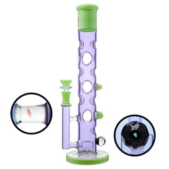 Calibear 14inch glass water pipe with FOL perc and facet opal