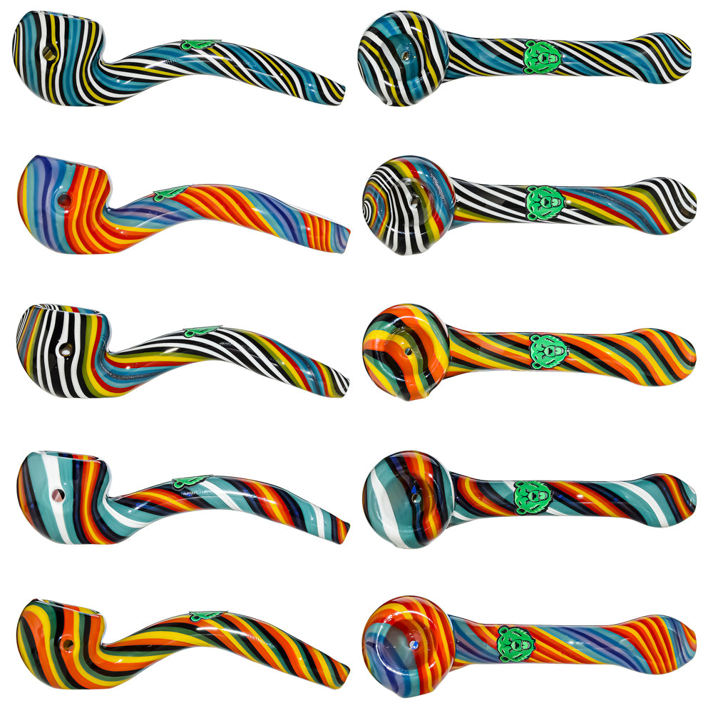 GB HAND-BLOWN WIGWAG SPOON PIPE