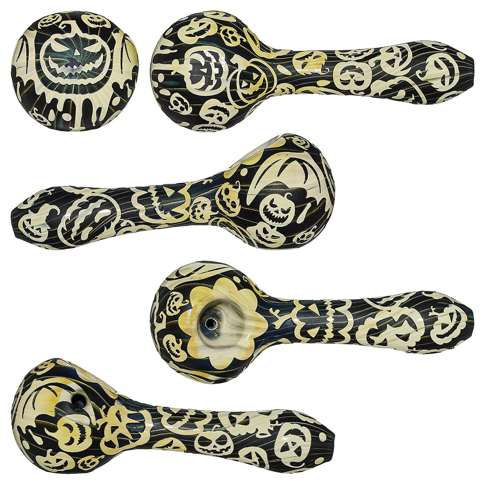 Deep Sandblasted  Designs Glass Hand Pipes | CALIFORNIA WAREHOUSE