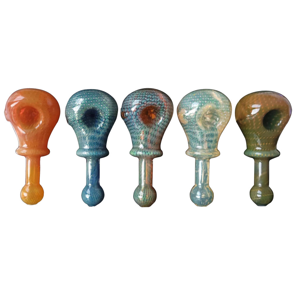 SPECKLED HEAD SPOON PIPE WITH SLIM HANDLE