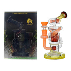 New Design of US Colors Glass Dab Rigs Recycler with Gilded Perc